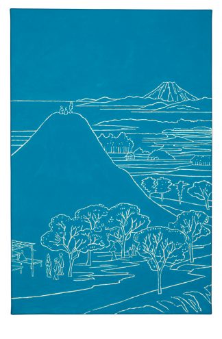 Udo Kaller | Der künstliche "Neue Fuji" in Meguro mit dem heiligen Fuji im Hintergrund